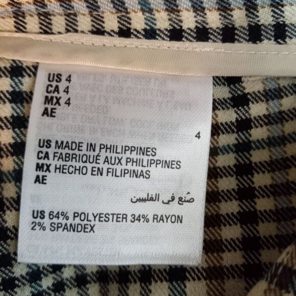 INC International Concepts Size 4 Pants Cropped Culottes Rebecca Plaid High Rise - Picture 7 of 8